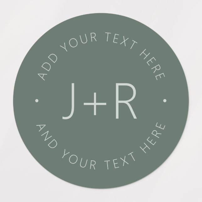 Stilvolle Paare Monogram bearbeitbare Text wasserd Etiketten (Design 1)