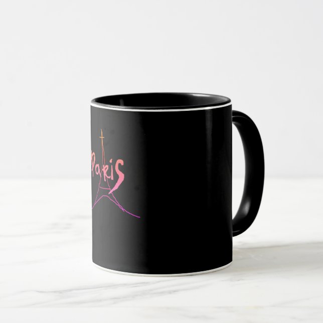 Stilvolle Pariser Kaffee Tee Tasse Cup (VorderseiteRechts)