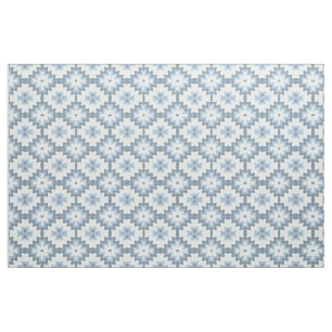 Stilvolle Pastel Blue Gray White Ikat Tribal Muste Stoff