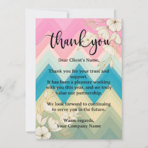 Stilvolle Pastel Floral Small Business Wertschätzu Dankeskarte
