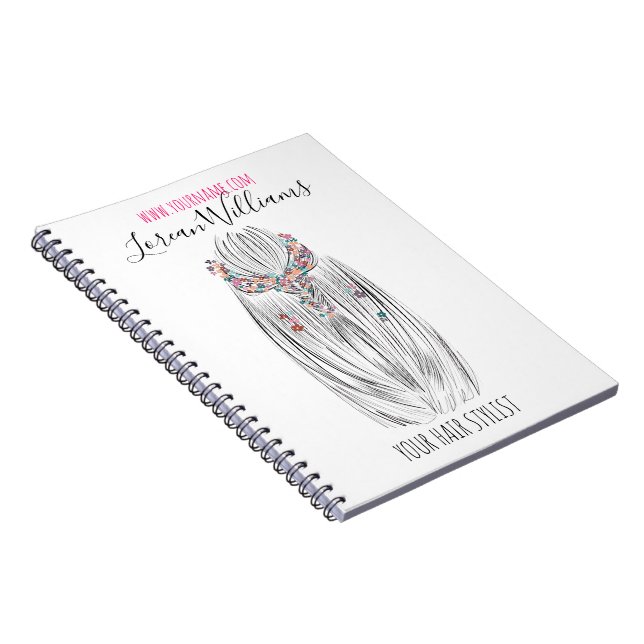 Stilvolle Pastel Hair Stylist Braid Hairstyle Blum Notizblock (Rechte Seite)