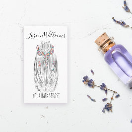 Stilvolle Pastel Hair Stylist Braid Hairstyle Blum Visitenkarte