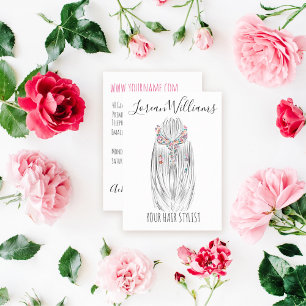 Stilvolle Pastel Hair Stylist Braid Hairstyle Blum Visitenkarte