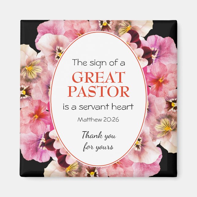 Stilvolle PASTOR APPRECIATION SERVANT Floral Magnet