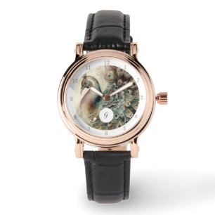 Stilvolle Peacock Watch   Initial hinzufügen Armbanduhr