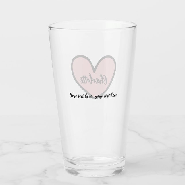 Stilvolle Personalisierte Geschenkidee Sweet Heart Glas (Rückseite)
