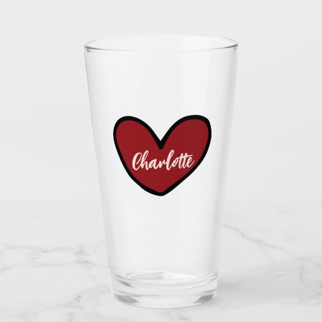 Stilvolle Personalisierte Geschenkidee Sweet Heart Glas (Vorderseite)