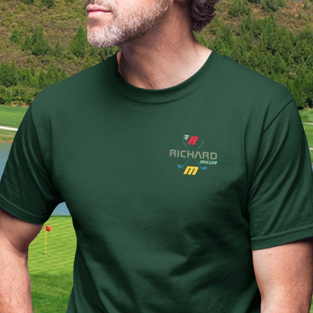 Stilvolle Personalisierte Golf Player-Logo auf Gre T-Shirt (Von Creator hochgeladen)