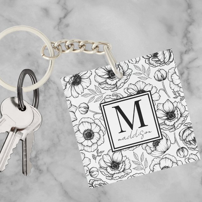 Stilvolle Personalisierte Initial Monogram Schlüsselanhänger (Stylish Personalized Initial Monogram Keychain)