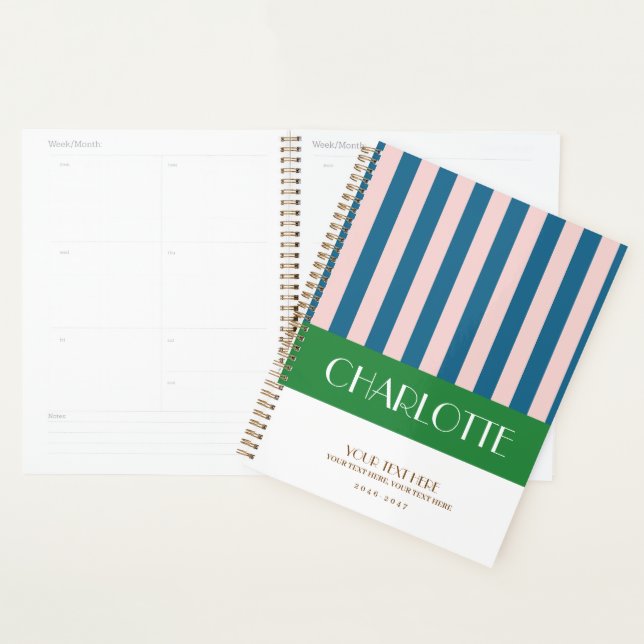 Stilvolle Personalisierte Streifenplaner Planer (Anzeige)