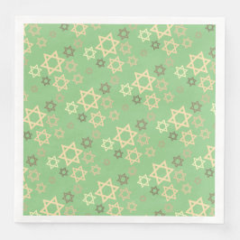 Stilvolle Pessach Grüne Sterne von David Serviette