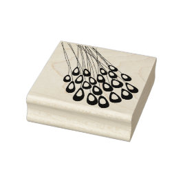 Stilvolle Pfauenfeder Moderne Briefmarke aus Kauts Gummistempel