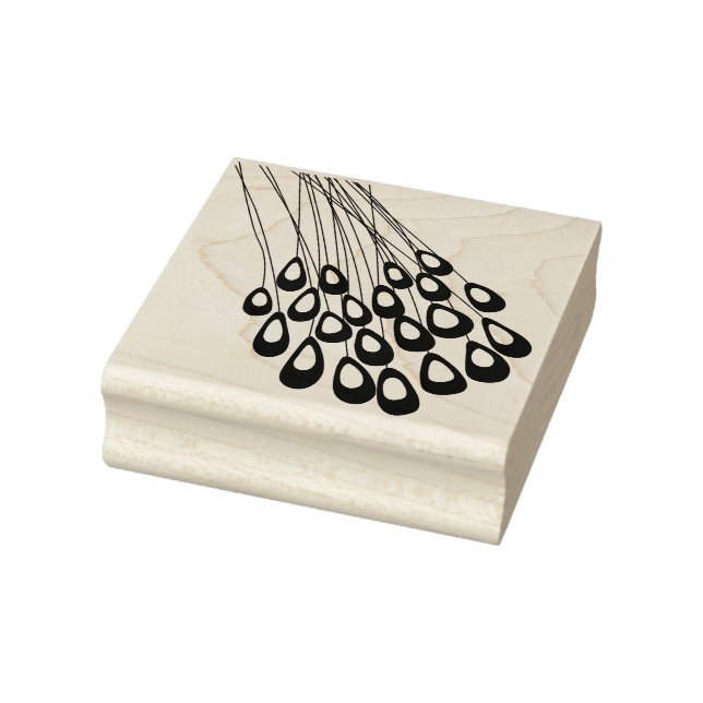 Stilvolle Pfauenfeder Moderne Briefmarke aus Kauts Gummistempel (Stempel)