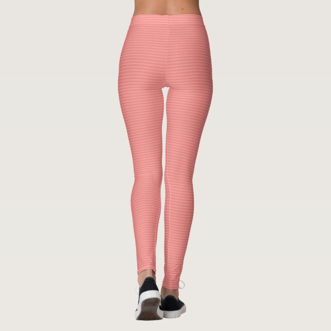Stilvolle Pfirsichfarben Streifen Modern Womens Be Leggings (Rückseite)