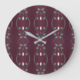 Stilvolle Pflaumenuhr mit Grün und Weiß Große Wanduhr