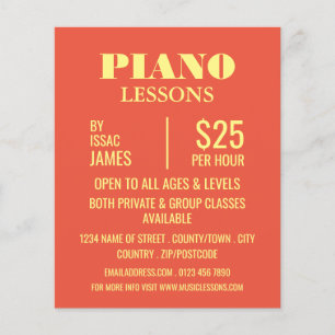 Stilvolle Piano Lessons Werbung Flyer