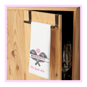 Stilvolle Pickleball Gal PaddlesMonogram Vorname Geschirrtuch