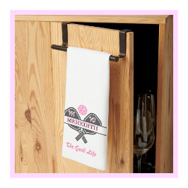 Stilvolle Pickleball Gal PaddlesMonogram Vorname Geschirrtuch