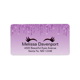 Stilvolle Pink & Black Eyelashes beim Drippen von  Adressaufkleber