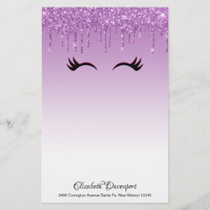 Stilvolle Pink & Black Eyelashes beim Drippen von Briefpapier