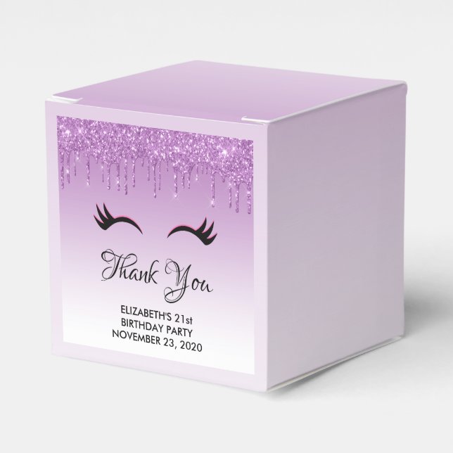 Stilvolle Pink & Black Eyelashes beim Drippen von  Geschenkschachtel (Vorderseite)
