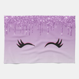 Stilvolle Pink & Black Eyelashes beim Drippen von  Geschirrtuch