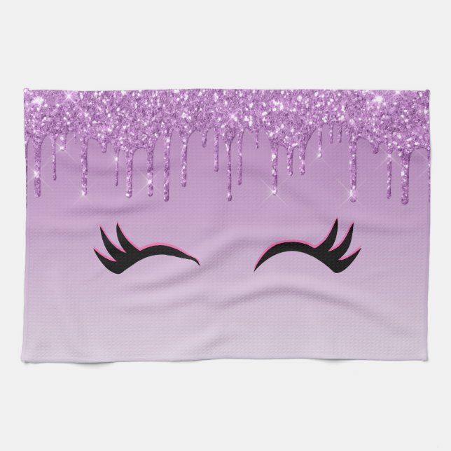 Stilvolle Pink & Black Eyelashes beim Drippen von  Geschirrtuch (Horizontal)