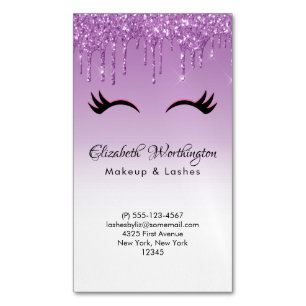 Stilvolle Pink & Black Eyelashes beim Drippen von  Magnetische Visitenkarte