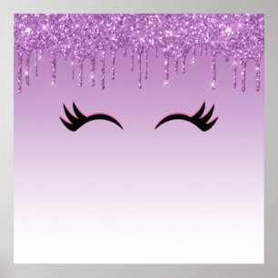Stilvolle Pink & Black Eyelashes beim Drippen von  Poster
