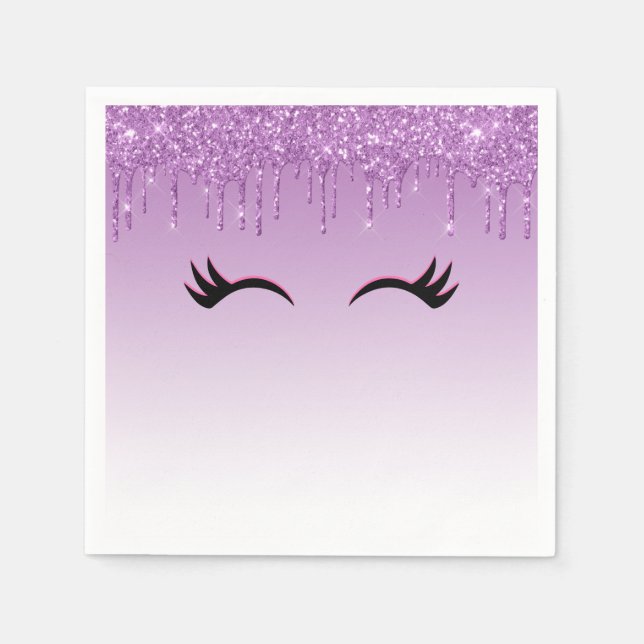 Stilvolle Pink & Black Eyelashes beim Drippen von  Serviette (Vorderseite)