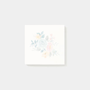 Stilvolle Pink & Blue Blume Bouquet Post-it Klebezettel