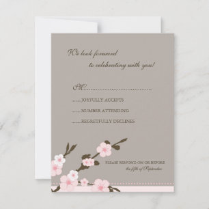 Stilvolle Pink Cherry Blossoms UAWG Response Card RSVP Karte