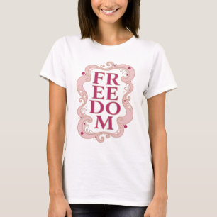 Stilvolle Pink FREEDOM 3D-Textkunst T-Shirt