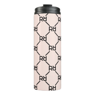Stilvolle Pink Moderne Girly Monogram Erstluxuriös Thermosbecher