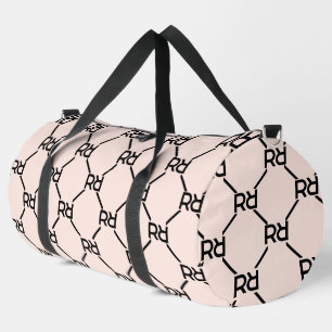 Stilvolle Pink Monogram Name Girl's Initial Luxury Duffle Bag