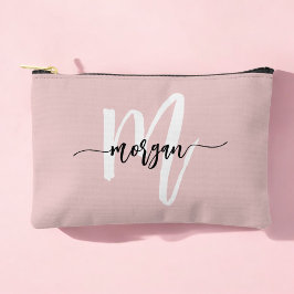 Stilvolle Pink Monogram Name Girl's Script Zubehörtasche