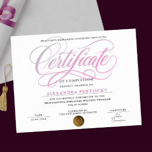 Stilvolle Pink Weiße Schönheitssalon-Kursbescheini Poster