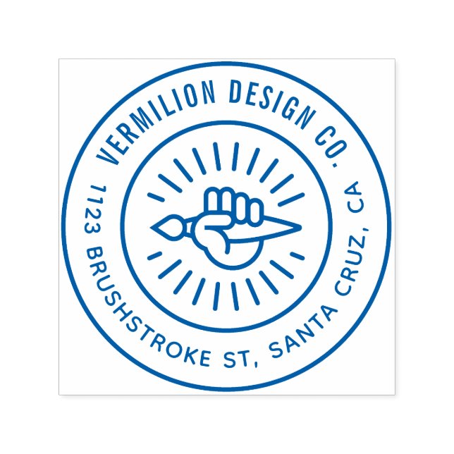 Stilvolle Pinselstriche in Handarbeit, kundenspezi Permastempel (Design)