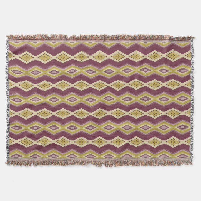 Stilvolle Plum- und Gold Diamond-Druckspindel Decke (Vorderseite)
