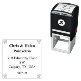 Stilvolle Poinsettia Address Self-Inking Briefmark Permastempel
