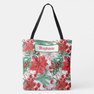 Stilvolle Poinsettias, Holly Berries, Pine Boughs