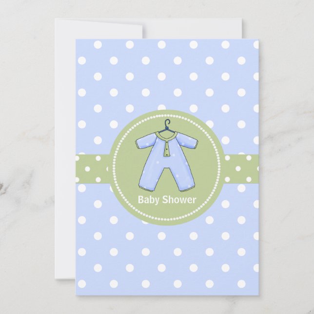 Stilvolle Polka Dot Coupels Kinderdusche Einladung (Vorderseite)