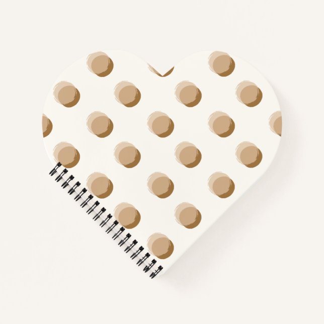 Stilvolle Polka Dots warm neutral Notizbuch (Vorderseite)