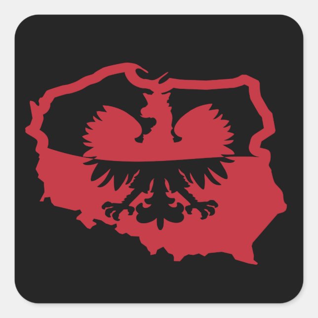 Stilvolle polnische Flagge Quadratischer Aufkleber (Vorderseite)