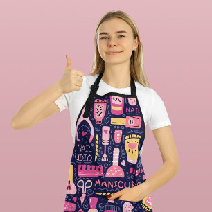 Stilvolle polnische Nagelflaschen Maniküre Salon Schürze