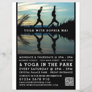 Stilvolle Portrait Reflection, Yoga Class Advert Flyer