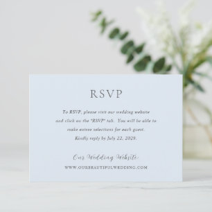 Stilvolle Powder Blue Modern Wedding RSVP Karte