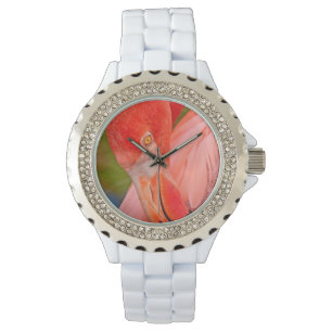 Stilvolle Preening Pink Flamingo Ladys Watch Armbanduhr
