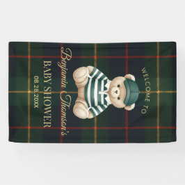 Stilvolle Preppy-Teddybär-Baby-Party Banner