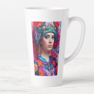 Stilvolle Prinzessin mit Blumenhut Milchtasse
